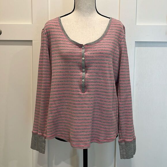Victoria's Secret Pink/Grey Striped LS Top - Picture 1 of 7